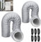 Portable AC Hose Insulation Sleeve Set of 2, Portable Air Conditioners Insulated Hose Cover Wrap, Fit 5 & 5.9 Diameter Exhaust Hose, Easy Installation with 6*Adjustable Buckle Straps, Light Gray