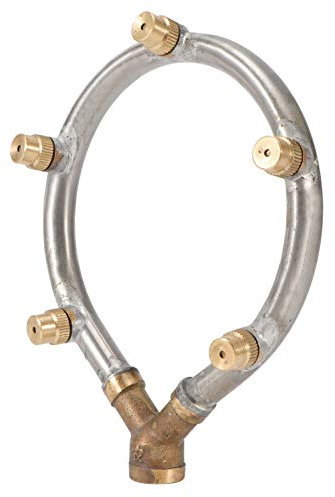 Aspersor de Riego Circular Ajustable con 5 Boquillas, Acero Inoxidable para Riego de Jardines, Adecuado para Agricultura y Control de Plagas