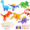 Yamitora 25 Stück Kindergeburtstag Basteln, Dinosaurier Bastelset, Bastelset Kindergeburtstag, Basteln Kindergeburtstag Basteln Kinder Dinosaurier Holz Dino Geburtstag für Jungen Mädchen