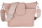 MIRROSI® Umhängetasche Damen, Echtleder, Made in Italy, BOHO Style30x24,50x9cm (BXHXT) viel Stauraum, Handtasche, Brusttasche, Crossbody Bag (1 Tasche & 2 Gurte) (Rosa (Karo))