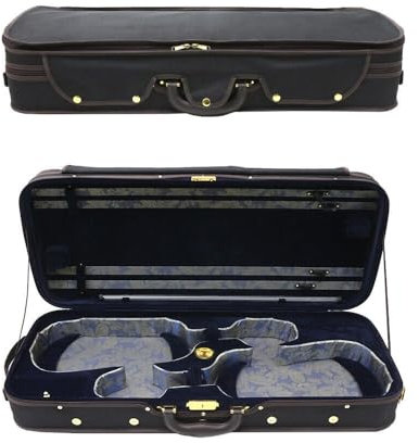 YoungMonic Custodia doppia per violino e viola, custodia per 4 fiocchi, in nylon, leggera, portatile, resistente, leggera e resistente (per 2 violini)
