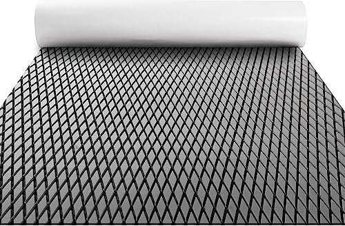 FOCEAN Boat Flooring - EVA Foam Boat Decking - Marine Flooring Marine Mats for Boats RV Yacht Kayak, 47.2''x 15.7'', Grey & Black Lines