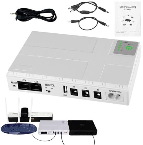 Xasbseulk Router Powwer Supply, Wi-Fi Router Powwer Supply, External Hard Drive, Led Strips Lights UPS Backup Battery with Dual Output Ports