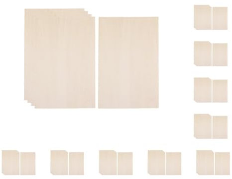 10 set di 10 fogli di legno compensato sottile per realizzare modelli di aerei, 100 x 50 x 2 mm, beige