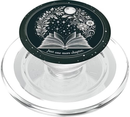 Just One More Chapter Floral Book Moon Lover Reading PopSockets PopGrip for MagSafe