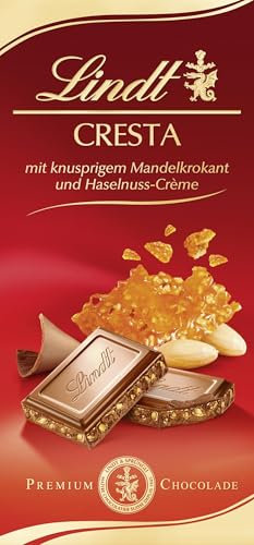 Lindt Schokolade Cresta Tafel 100g | Vollmilch-Schokolade mit knusprigem Mandelkrokant und Haselnuss-Crème | Schokoladentafel | Schokoladengeschenk