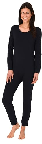 Normann Care Pflegebody Langarm - Unisex - Einteiler Body Schlafananzug mit Reißverschluss am Rücken, Farbe:Navy, Größe:XS