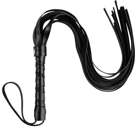 Leder Reitgerte, Schwarze Pferd Schneebesen mit Fransen, Pferdepeitsche für Pferd Das Tägliche Outdoor Training, Pferdeshow,PU Lederpeitsche für Cosplay, Peitsche für Pferde