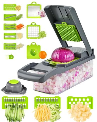 Yazdan 14-in-1 Multifunctional Food Processor – Versatile Vegetable & Fruit Chopper, Slicer, Grater, Shredder, Handheld Kitchen Cutter for Quick & Easy Food Prep at Home