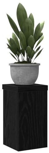 vidaXL Plant Stand 2 pcs Black Oak 10 x 10 x 18 cm Engineered Wood