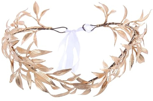 LOMUG Goldene Griechische Lorbeerkrone – Königliches Stirnband Mit Blättern Der Gottheit, Elfenreif Für Erwachsene Königinnen, Renaissance, Halloween, Cosplay-Kostüm