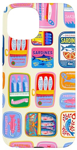 Retro Summer European Tinned Sardine Fish Collage Case for iPhone 15