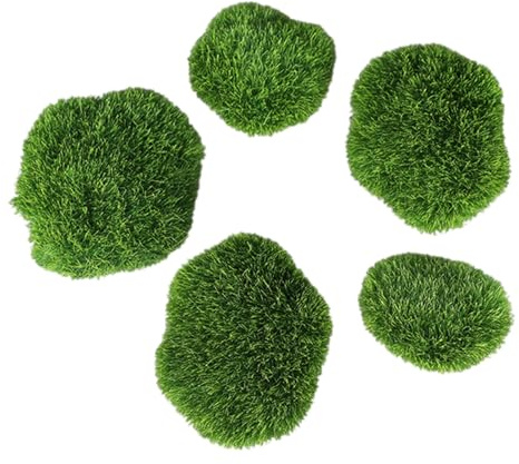 Generisch Artificial Green Moss Balls - Simulated Moss Plants for and Fish Tanks | Aquarium Decoration for Tabletop or Use | Water Plant for Aquariums and Bowl