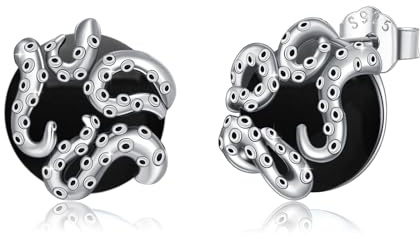 Oktopus-Ohrringe für Damen, 925er Sterlingsilber, Oktopus-Tentakel-Ohrstecker, Ozeanschmuck, Geschenk für Frauen