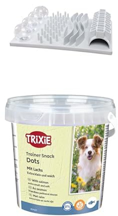 TRIXIE Bundle aus Katzenspielzeug Cat Activity Fun Board mit passenden Soft Snack Mini Trainer Dots, Intelligenzspielzeug für Katzen, Strategie-Spiel zur geistigen Förderung & spielerischem Lernen