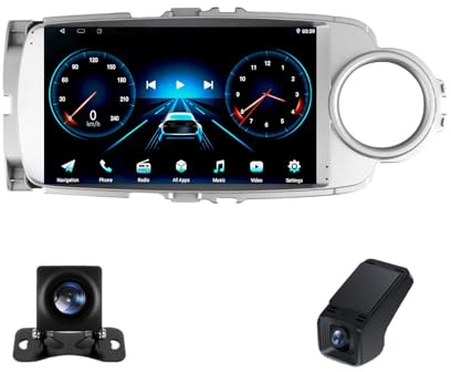 Android 13 2 DIN Bluetooth per Toyota Yaris 2012-2017 per Wireless Carplay Auto Schermo da 9 Pollici Radio Touch Displayper AM/FM/RDS SWC DSP Bluetooth5.0 Comandi al Volante GPS(RHD,NF-1)