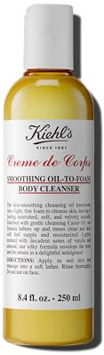 KIEHL'S Creme de Corps Smoothing Oil-to-Foam Body Cleanser, 250 ml, reichhaltiges und hautglättendes Reinigungs-Öl, für trockene Haut, 24 h feuchtigkeitsspendend