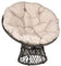 Outsunny Fauteuil Rond de Jardin Fauteuil papasan pivotant Grand Confort Ø 97 x 90H cm Grand Coussin fourni Polyester résine tressée crème