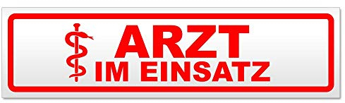 Kiwistar Magnetschild Arzt im Einsatz 2 - 30cm Rot - magnetisch für Auto PKW Kfz - wiederverwendbares Hinweisschild aus Magnetfolie - für Fahrzeug, Truck