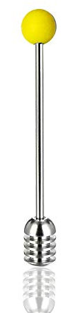Stainless Steel Honey Dipper Stick 6.3 Inch Honey Wand Server for Honey Pot Dispense Drizzle Honey, Wedding Party Favors, Baby Shower (Yellow)