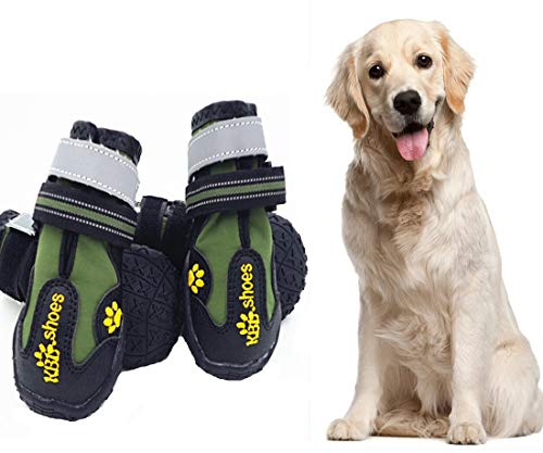 VICTORIE Hundeschuhe Pfotenschutz Regenschutz Hundestiefel Wasserdicht Für Haustier Kleine Mittlere Und Große Hunde 4 Stücke Tarnfarbe S