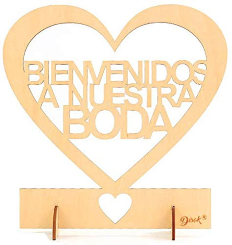 Cartel Madera Bienvenidos a nuestra boda Detalles y regalos para bodas, Expositores Mesas Decoración