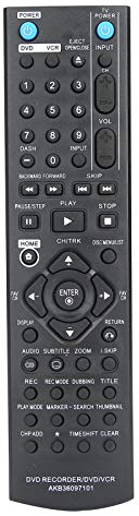 ASHATA Remplacer la télécommande adaptée pour LG, DVD/magnétoscope/enregistreur DVDR Remplacement de la télécommande pour LG RC286H RC297H RC397H