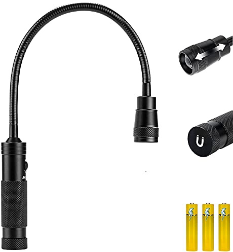 LED-Arbeitsleuchte, 500 Lumen, flexible Schwanenhals-Taschenlampe mit Magnetfuß, verstellbar, zoombares Grilllicht, Baustellenlicht für Arbeitsbank, Autoreparatur, Lesen, Notfall und Grillen