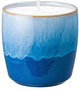Denby - Blue Haze Ceramic Candle | Hand-Poured Wax Candle | 40 Hour Burn Time