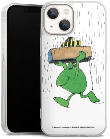 Slim Case kompatibel mit Apple iPhone 13 Mini Silikon Handyhülle transparent Hülle extra dünn Janosch Kindheit Tiger