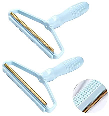 2 pezzi portatile per rimuovere pelucchi, Uproot Lint Cleaner Pro, rapido epilatore Lint Shaver, Portable Pet Hair Remover, vestiti Fuzz rasoio (blu)