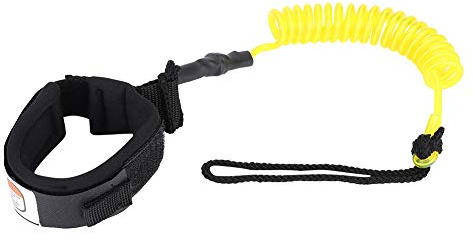 SPYMINNPOO Surfleine, 5 Fuß Fußleine, Surfbrettleine, Gewickelt, Langlebig, Federbein, Fußseil, Surfleine, Bequem für Surfbrett(Gelb) Leash Paddle Board Bein Leine Stand Up
