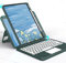 HENGHUI Vertical Stand Magnetic iPad Mini A17 Pro 2024/ iPad Mini 7th/6th Generation 8.3 inch Keyboard Case with Touchpad Clear Case Round keys Color keyboard (DarkGreen)