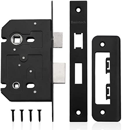 Bwintech 1 PCS Matt Black Bathroom Lock 75mm (3 Inch) for Internal Doors and Bathroom Doors, Reversible Catch