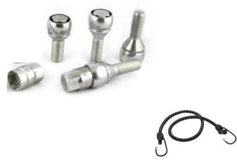 COMPATIBILE CON ABARTH Grande Punto Abarth 2007 in poi 2011 (B12/D) BULLONI ANTIFURTO PER GOMME AUTO BULLONE PER CERCHIO IN LEGA KIT 4 PERNI+2 CHIAVI