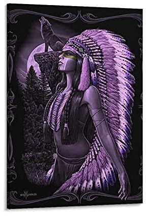QITEX Wohnzimmer Deko Modern Native American Women Ideen Indian Women Indians Bilder Gemälde PosterLeinwand Bild poster & kunstdrucke Wand Bilder Bilder 30x40cm(Kein Rahmen)