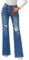 Roskiky Jeans da donna a vita alta, jeans da donna con fori, elasticizzati, Blu, L