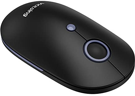 Inspired Essentials Wireless Silent Mouse for Laptop Computer PC, 3200 DPI 3 Adjustment Levels Slim Mini Noiseless Cordless 10m Remote Range, 2.4G Mice for Windows and MAC OS (Black)