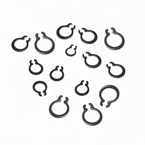 FEEIMOL Sprengring Manganstahl Sicherungsring E-Clip Externe C-Clips Geteilte Schnallen Unterlegscheiben (Kürbistyp) 3mm (200 Stück)