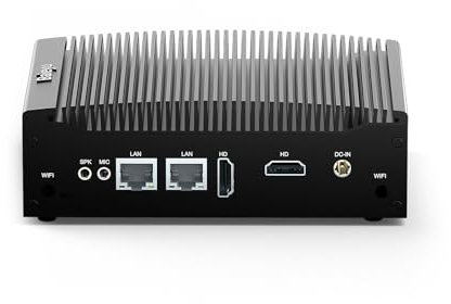 Baieyu Fanless Industrial Mini PC Win 11 Pro PC, Industriale con Core i5-8260U, 4 USB 3.0 Mini PC Fanless, 2×RJ45 Lan, Dual Band WiFi, Dual HD/Dual RS232 COM /BT4.2/ 8GB RAM DDR4 256GB SSD