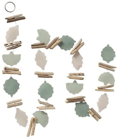 Capiz-Girlande Hänger Blätter grün hellgrün Weiss Treibholz Sommerdeko Herbstdeko n809 Blättergirlande Dekogirlande Capiz Hänger Windspiel Glockenspiel Klangspiel Hängeornamente Muscheln Ranke…