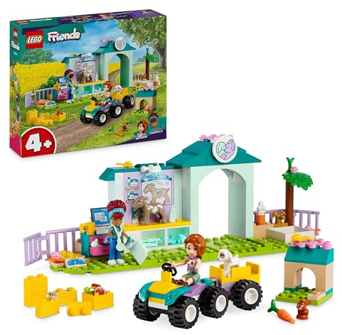LEGO Friends Farmtierklinik, Bauernhof-Set mit Tierarzt-Spielzeug für Kinder ab 4 Jahren, Enthält 2 Figuren und 3 Tiere inkl. Ziegen- und Hasen-Figur, Geschenk für Mädchen und Jungen 42632