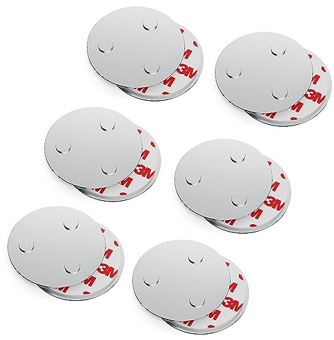 conecto, Magnet-Halterung, Magnet-Befestigung, universell verwendbar, magnetisch und mit Bohrloch, geeignet für Rauch-Warn-Melder, 60mm, 6er Set