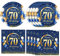 40PCS 70 th Birthday Decorations For Men Navy Blue and Gold Happy Birthday Party Decorations Include Plates Napkins for 70th Birthday Anniversary Party Supplies Decor