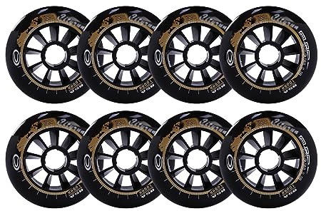 Inline-Skate-Räder mit 6/8er-Pack Inline-Skate-Räder 85A 90MM100MM110MM, Ersatzräder für Rollerblades, Rollschuhräder für den Innen- und Außenbereich, Gepäckräder, Stützräder, 8 Packungen, 90 mm