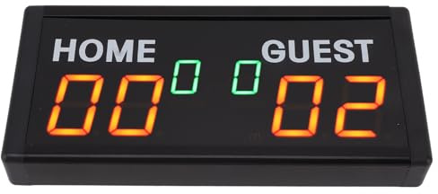 Oumefar Digitale Anzeigetafel, Elektronische Anzeigetafel aus LED-Aluminiumlegierung mit Fernbedienung für Basketball (EU-Stecker)