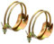 sourcing map 2Pcs Hose Clamps Double Steel Wire Water Pipe Clamp Adjustable Range 50-60mm Zinc Plated Clamp for Wire Hose Clamp