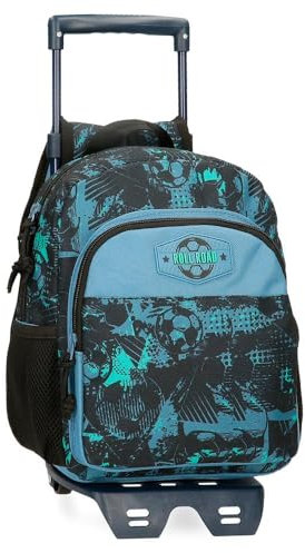 Roll Road Soccer Mochila Preescolar con Carro Negro 23x28x10 cms Poliéster 6,44L