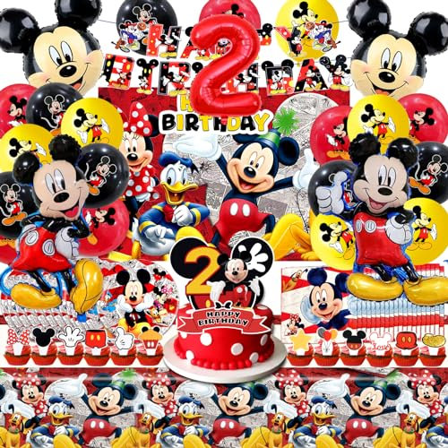 Micke Geburtstagsdeko 2 jahre, Tortendeko, Micke Geburtstagsdeko 2 jahre, Micke Luftballons 2 jahre, Micke Luftballon Party Dekoration 2 jahre, Micke Kindergeburtstag Deko für Junge