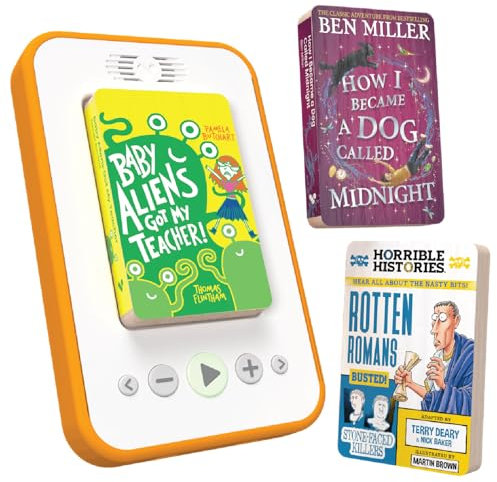 Voxblock Kids Audio Book Player | Internet-Free, Screen-Free & Portable Kids Story Box | Feeling Funny Starter Pack - Includes Three Kids Audio Books